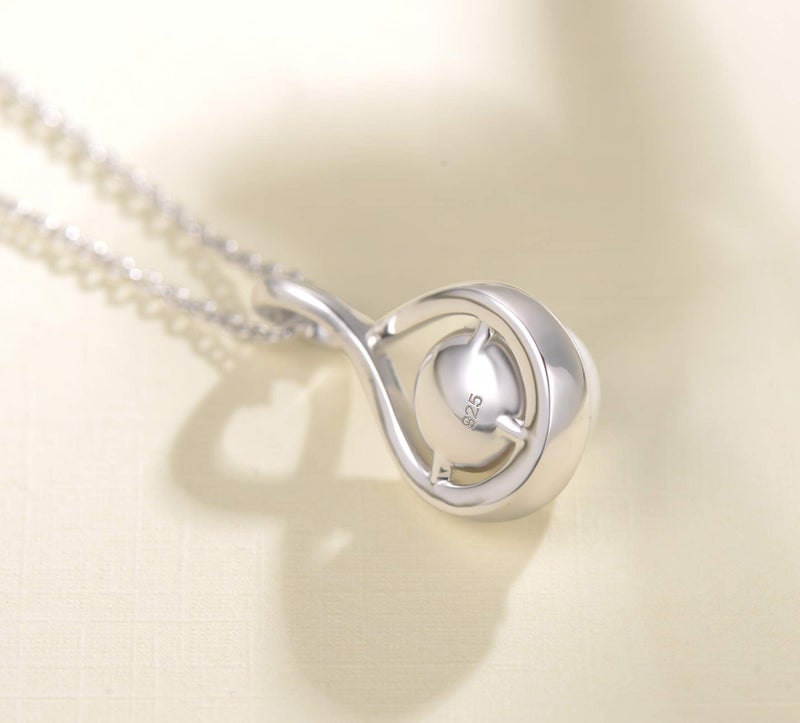 FANCIME Pearl Necklace 925 Sterling Silver Infinity Pearl Necklace with Genuine Quality 9-10mm Freshwater Cultured Pearls Fine Jewelry for Women - Image 4
